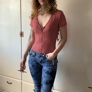 Red stripped bodysuit